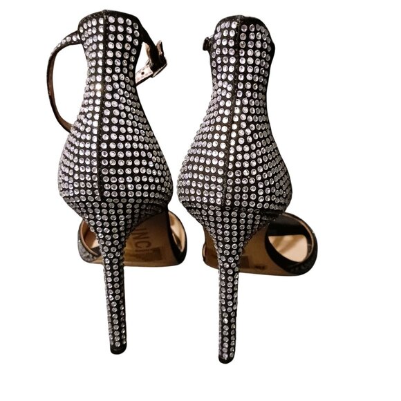 NEW INC Firah Rhinestone Embellished T-Strap Stiletto Dressy Heels Black 6.5 - Picture 6 of 9